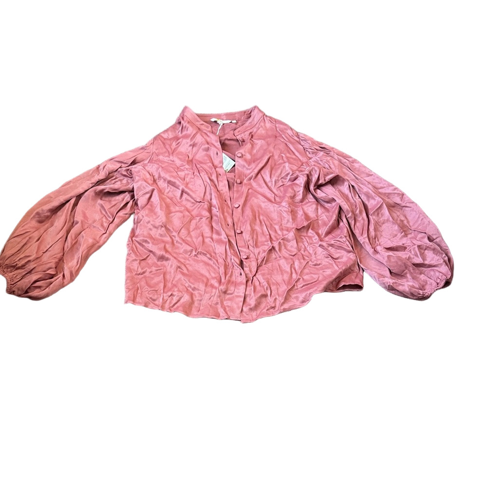 Boden Great British Style Button Down Pink Satin Blouse SIZE 12